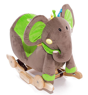 Balansoar cu roti 2 in1 Elephant Verde cu sunete - KinderKraft